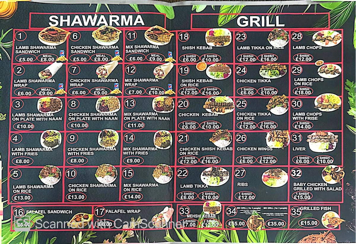 Sarchnar Shawrma Menu - Image 1